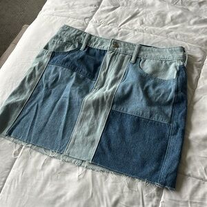 NWT Hollister denim color block high rise mini skirt